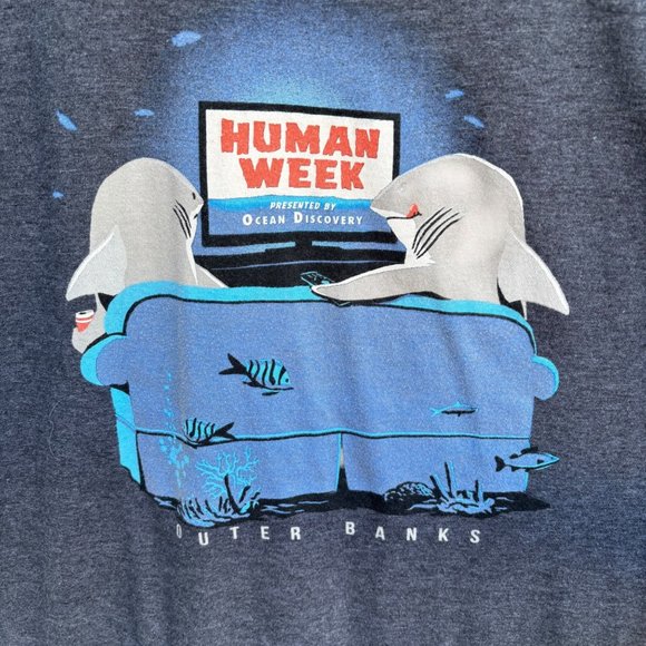 Duckco Tee "Human Week" Outer Banks Ocean Discovery Design XL 50/50 Cotton/Polye - Picture 4 of 8